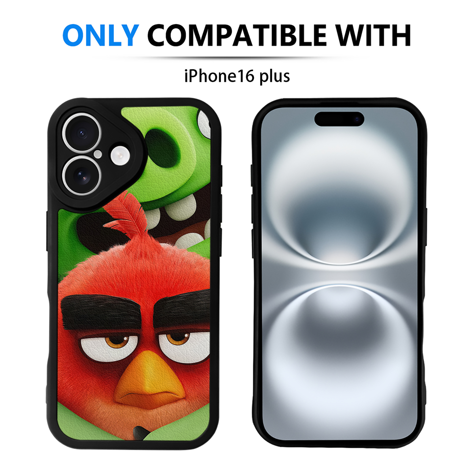（画像用） Angry Birds アングリーバード 【iPhone 16シリーズ対応】シリコンスマホケース（レザー調） 材質：シリコン